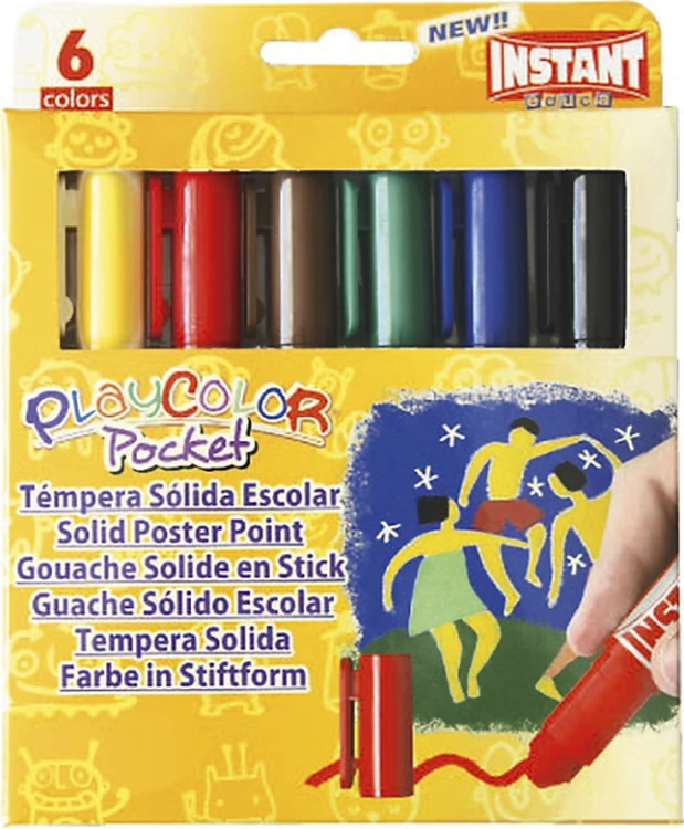 FARBA TEMPERA W SZTYFCIE 6 KOLORÓW - KIESZONKOWA 10511