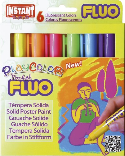 FARBA TEMPERA FLUORESCENCYJNA W SZTYFCIE 6 KOLORÓW - KIESZONKOWA 10421