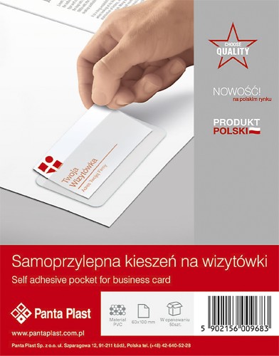 SAMOPRZYLEPNA KIESZEŃ NA WIZYTÓWKI - 10 szt.
