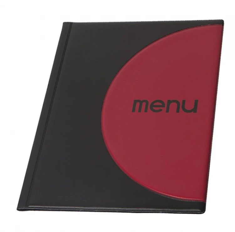 TECZKA MENU A4 PÓŁKOLE CZARNY/CZERWONY