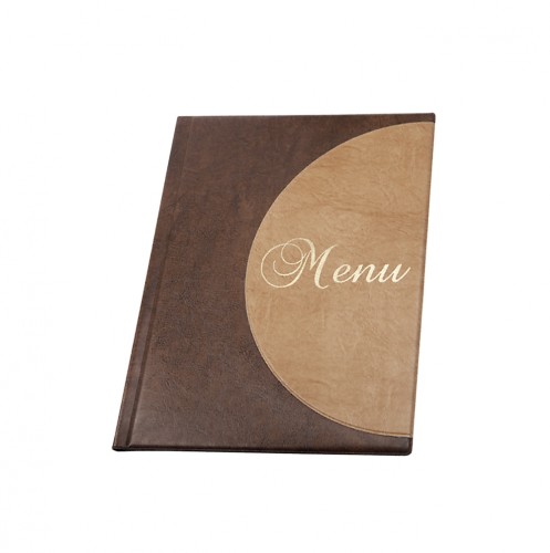TECZKA MENU A4 PÓŁKOLE CIEMNY BRĄZ/BEŻ