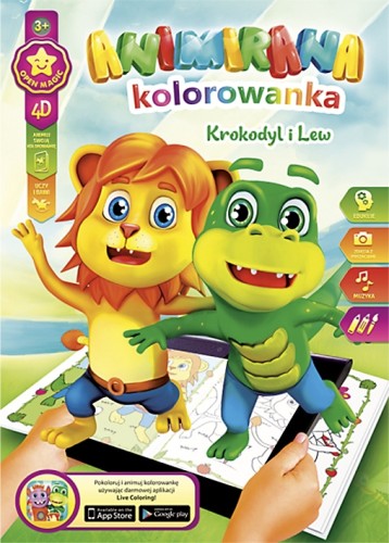 KOLOROWANKI 4D A4 LEW I KROKODYL