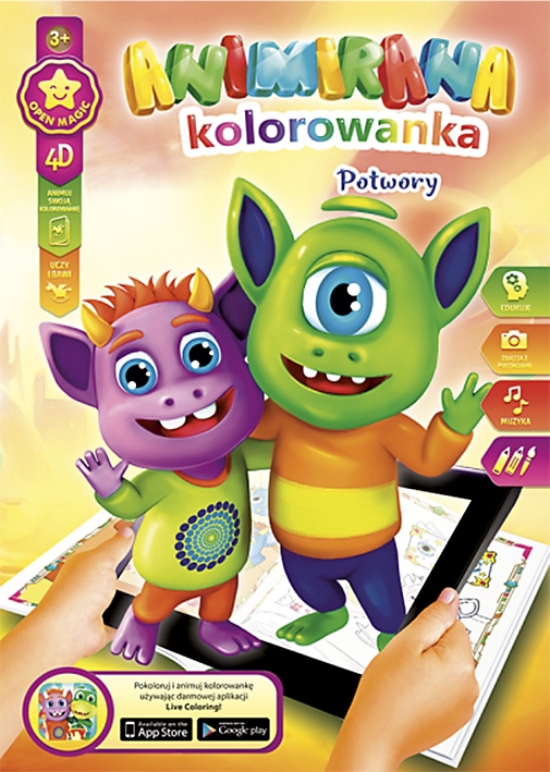 KOLOROWANKI 4D A4 POTWORKI