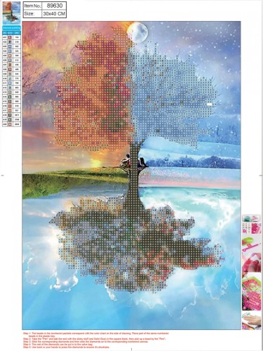 MOZAIKA DIAMENTOWA 5D KIT 30 X 40 CM PORY ROKU