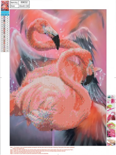 MOZAIKA DIAMENTOWA 5D KIT 30 X 40 CM FLAMINGI