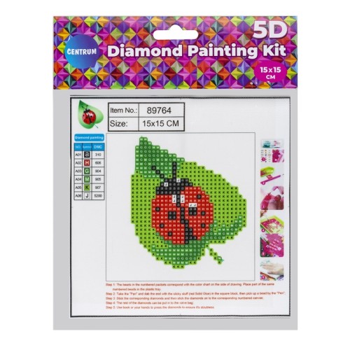 MOZAIKA DIAMENTOWA 5D KIT 15 X 15 CM BIEDRONKA