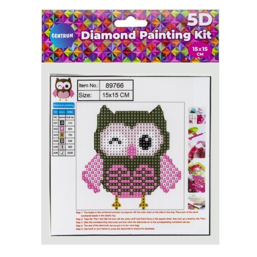 MOZAIKA DIAMENTOWA 5D KIT 15 X 15 CM SOWA