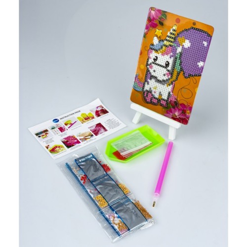 MOZAIKA DIAMENTOWA Z MINI SZTALUGĄ 5D KIT 10 X 15 CM JEDNOROŻEC