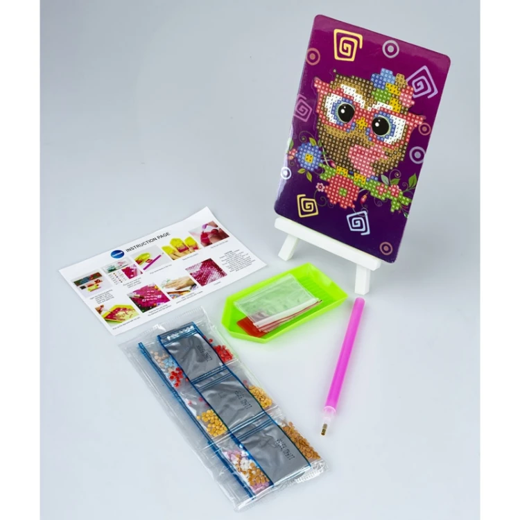 MOZAIKA DIAMENTOWA Z MINI SZTALUGĄ 5D KIT 10 X 15 CM SOWA