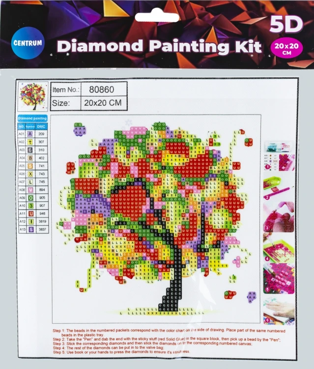 MOZAIKA DIAMENTOWA 5D KIT 20x20cm AUTUMN TREE