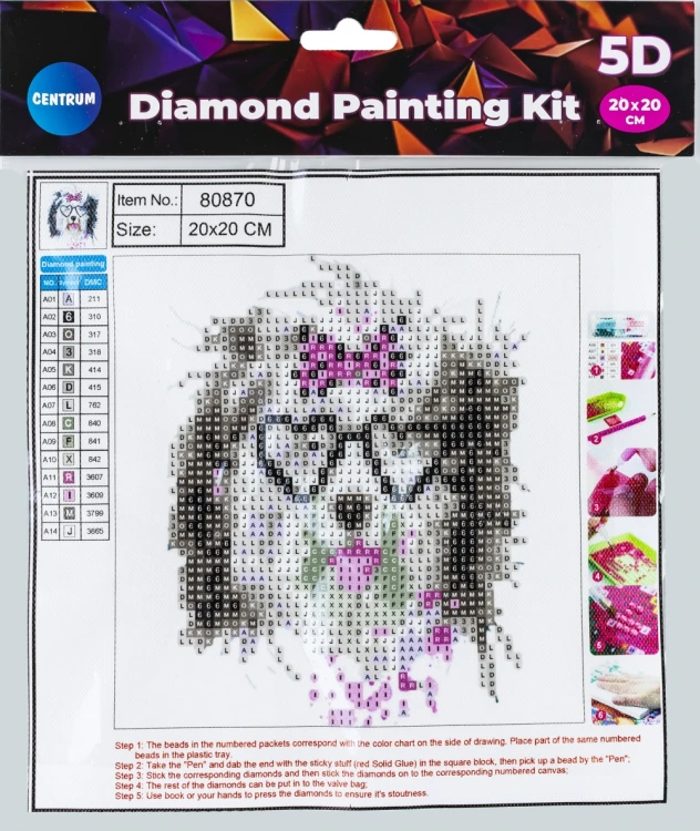 MOZAIKA DIAMENTOWA 5D KIT 20x20 cm DOG IN GLASSES