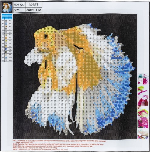 MOZAIKA DIAMENTOWA 5D KIT 30x30cm FISH