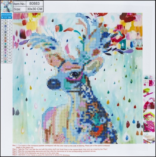 MOZAIKA DIAMENTOWA 5D KIT 30x30cm DEER