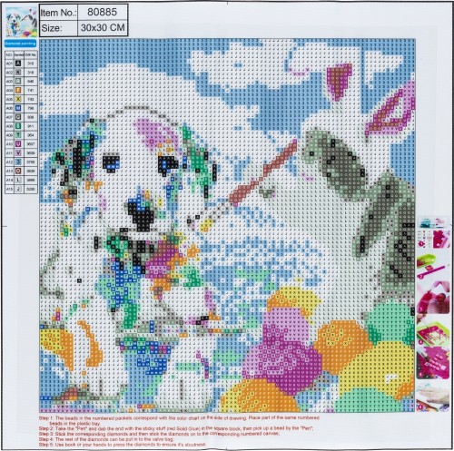 MOZAIKA DIAMENTOWA PEŁNA 30x30cm CAT & DOG