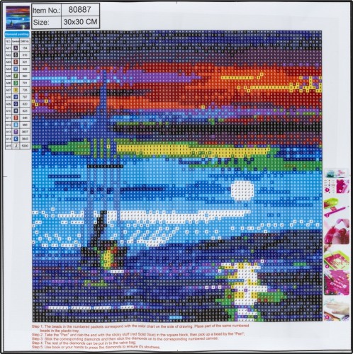 MOZAIKA DIAMENTOWA PEŁNA 30x30cm SEA