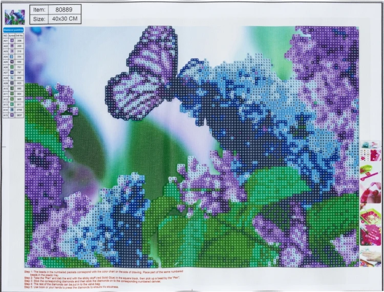 MOZAIKA DIAMENTOWA 5D KIT 30x40 cm BUTTERFLY