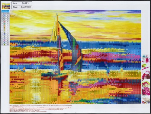 MOZAIKA DIAMENTOWA 5D KIT 30x40 cm BOAT
