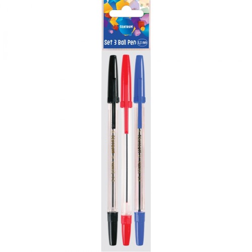ZESTAW DŁUGOPISÓW KULKOWYCH PIONEER 0,5 MM TRZY KOLORY