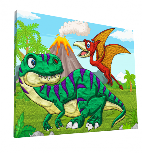 OBRAZ DO WYKLEJANIA PLASTELINĄ - DINOZAURY