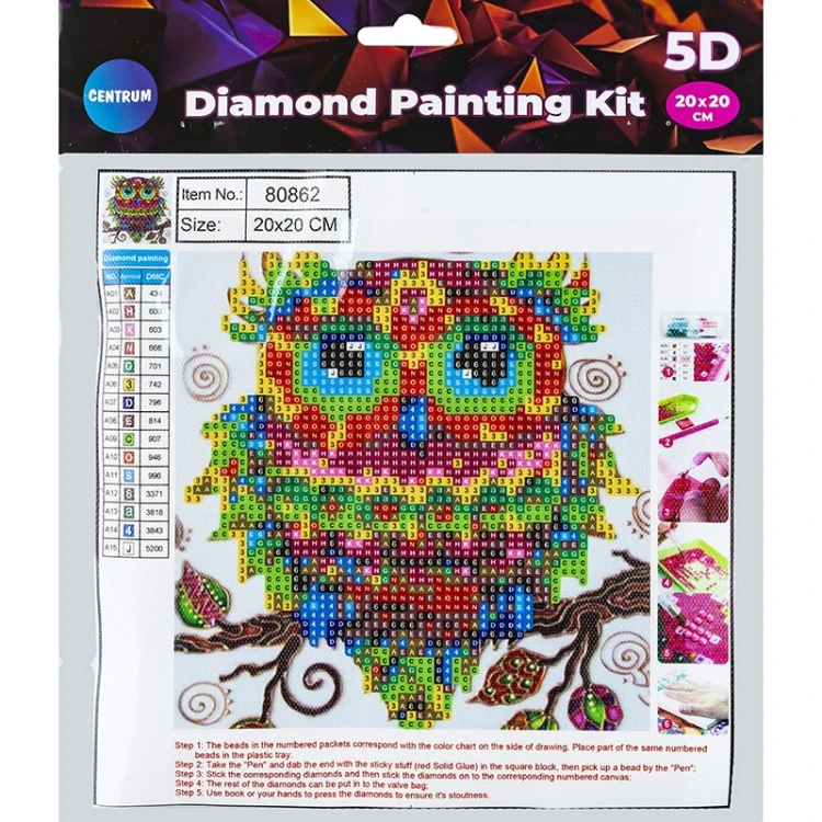 MOZAIKA DIAMENTOWA 5D KIT 20 X 20 CM OWL