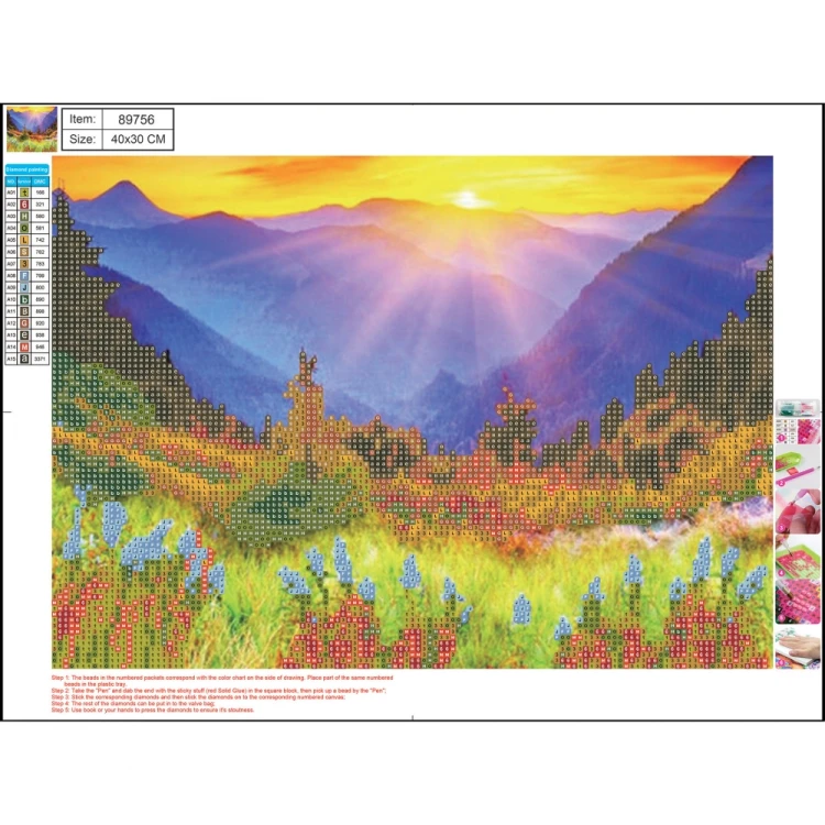 MOZAIKA DIAMENTOWA 5D KIT 30X40 CM MOUNTAINS