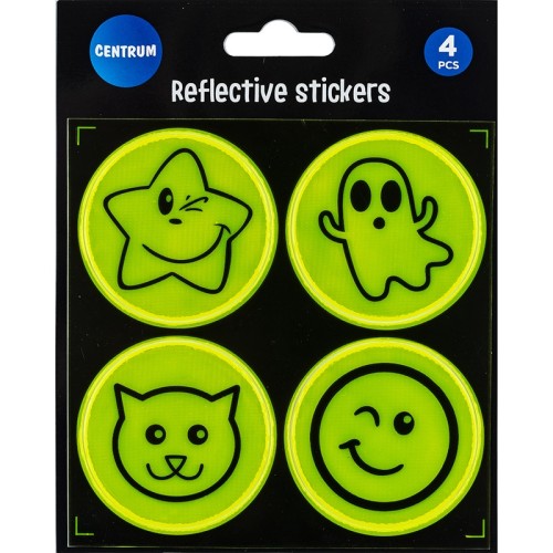ZESTAW NAKLEJEK ODBLASKOWYCH EMOJI 50 MM 4 SZTUKI