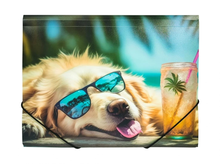 TECZKA A4 NA GUMKĘ Z NADRUKIEM - CHILLOUT DOG
