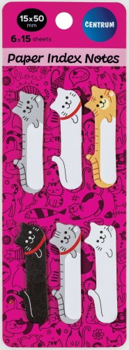 ZAKŁADKI INDEKSUJĄCE CATS 6 KART X 15 SZTUK 50 X 15 CM