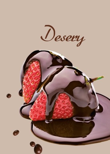 TECZKA MENU A5 Z PLAKATEM DESERY WZÓR 1