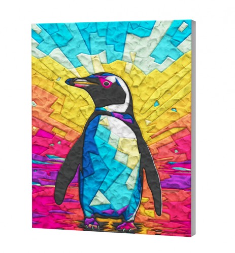 OBRAZ DO WYKLEJANIA PLASTELINĄ - PINGWIN 40 x 30 cm