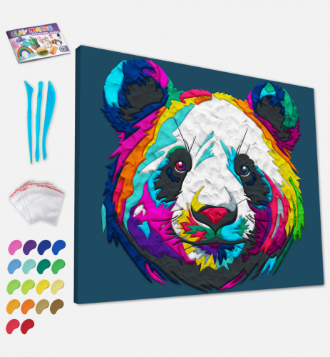 OBRAZ DO WYKLEJANIA PLASTELINĄ - PANDA