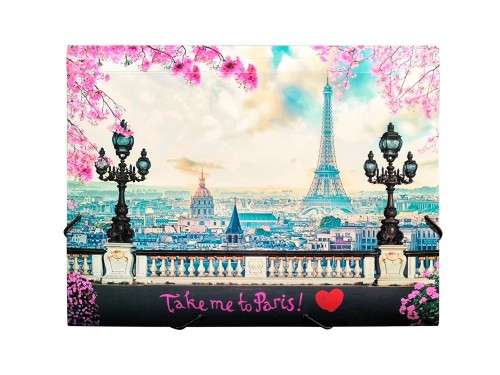 TECZKA A4 NA GUMKĘ Z NADRUKIEM - TAKE ME TO PARIS