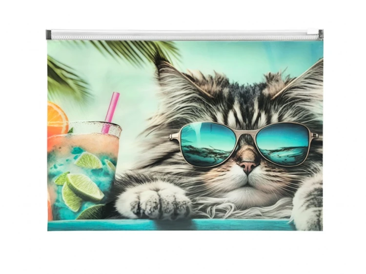 KOPERTA A4 Z NADRUKIEM ZIP - CHILLOUT CAT
