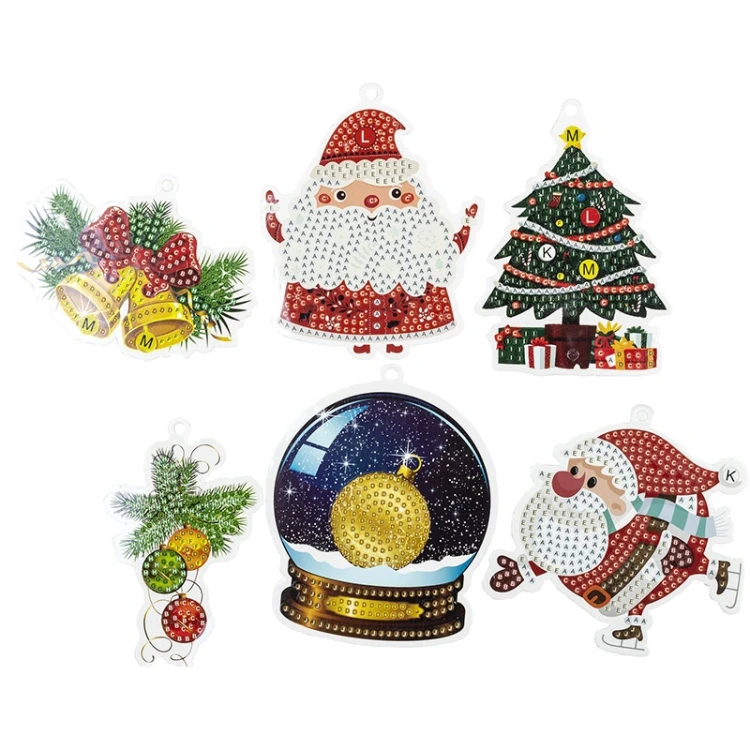 ZAWIESZKA ŚWIĄTECZNA W FORMIE MOZAIKI DIAMENTOWEJ 5D 6x9 CM ŚWIĄTECZNA X 6 SZT