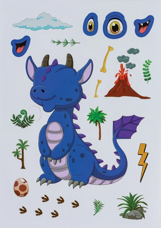NAKLEJKI OZDOBNE DINOZAURY DIY 210 X 150 MM