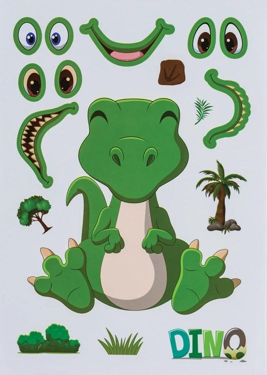NAKLEJKI OZDOBNE DINOZAURY DIY 210 X 150 MM